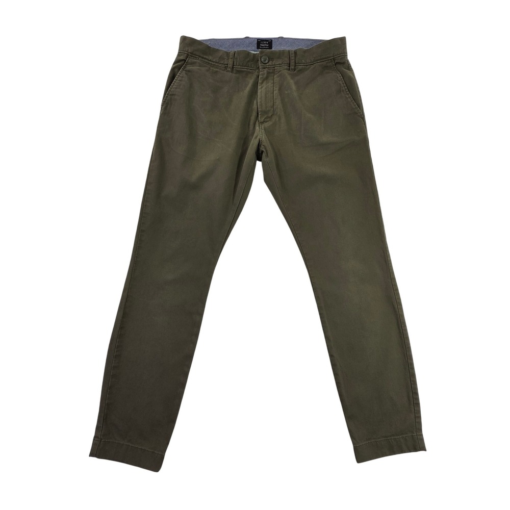 J.Crew 250 Skinny Stretch Chino Pants Mens 32x30 Olive Green EUC Style AB613